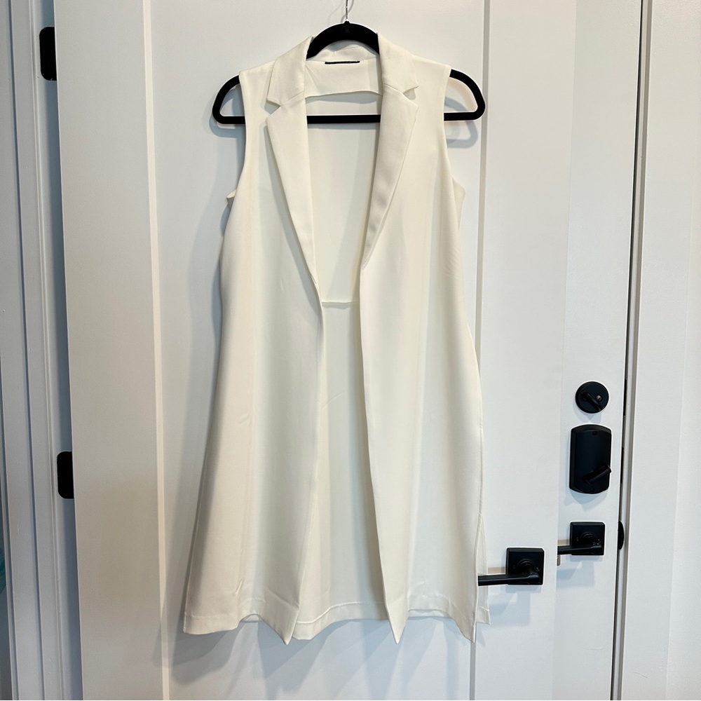 T Tahari White Blazer Vest